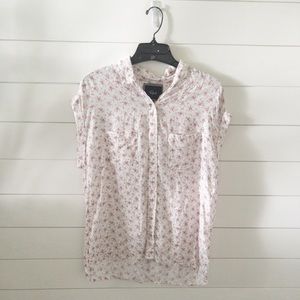 Rails White Floral Button-Front Blouse